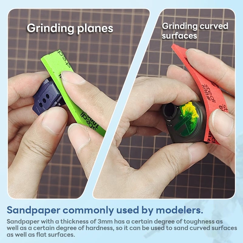 Stedi Sanding Sponge for Model Gundam Building,3mm Hobby Model Tools Hand Sanding Block Waterproof Wet Dry Reuse #1000#1200#1500 Grit Sandpaper, 30 Sheets - Image 3